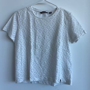 White eyelet shirt
